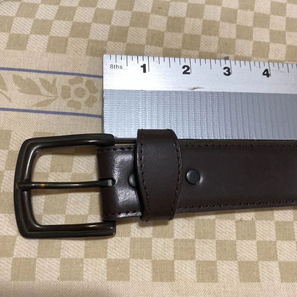 Mens Camo Canvas Belt Genuine Leather Lined Brown Trim Size 36 Hunting Outdoor